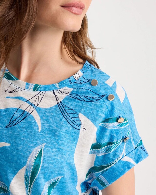 Printed Linen Button Tunic - image 4